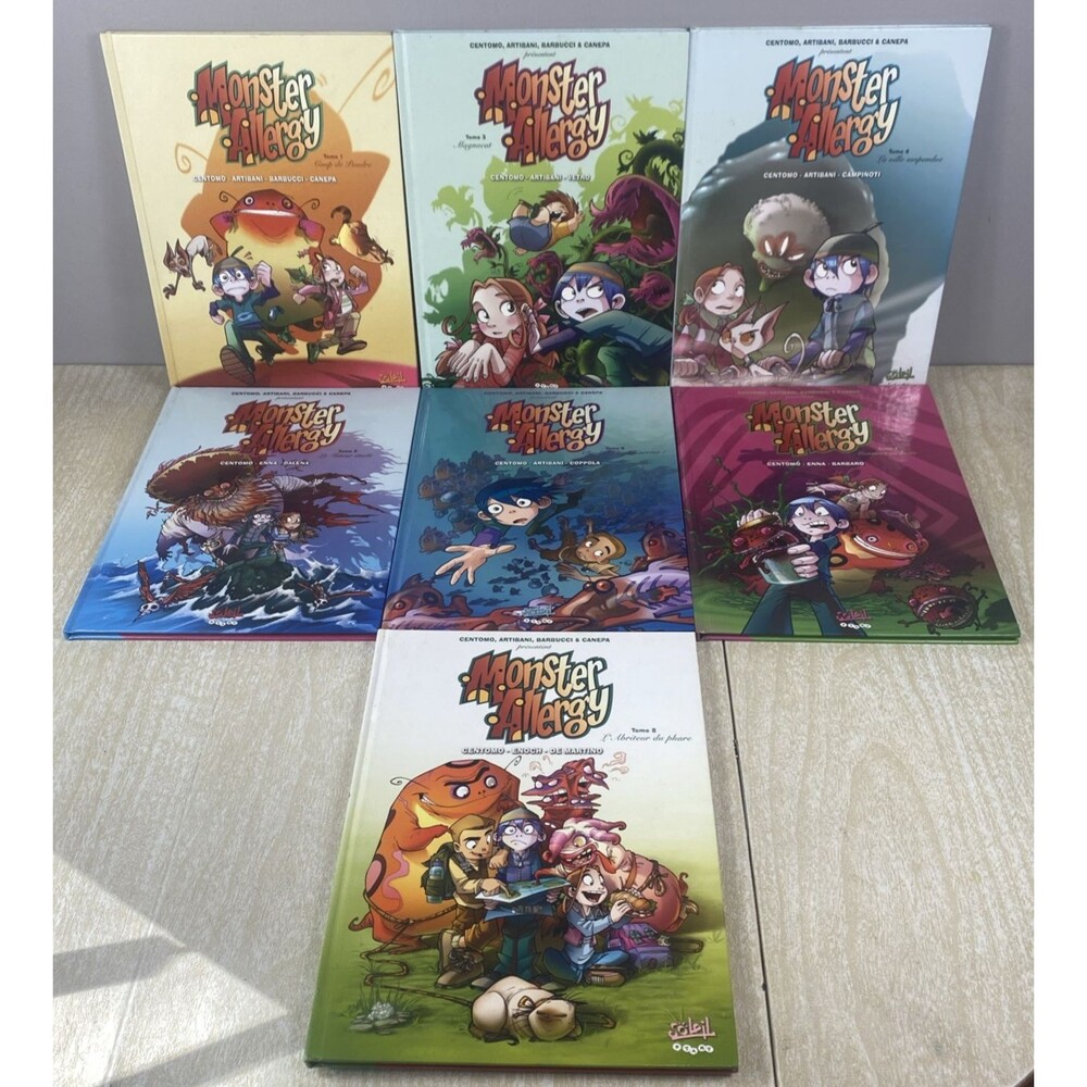 Lot of 7 Monster Allergy French Hardcover Graphic Novels Tome 1 3 4 5 6 7 & 8